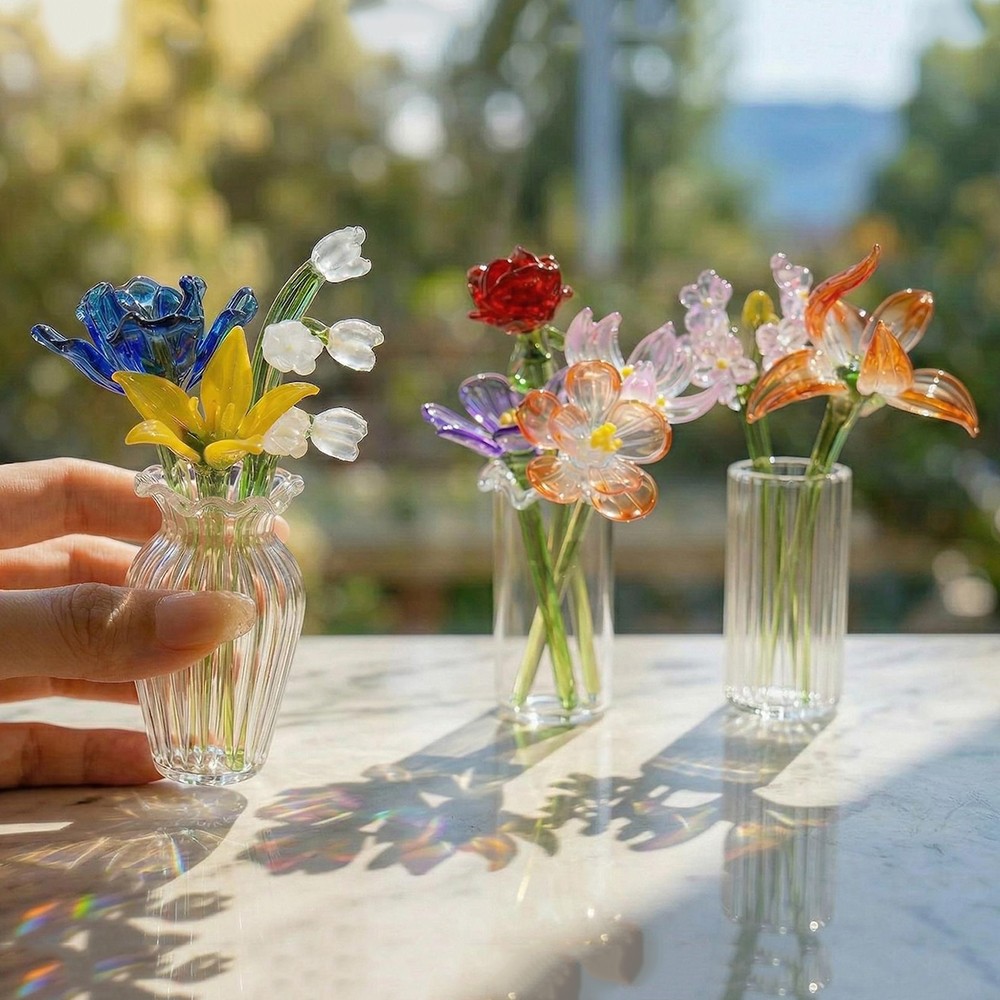 Mini Glass Birth Month Flower Mother's Day Gift 