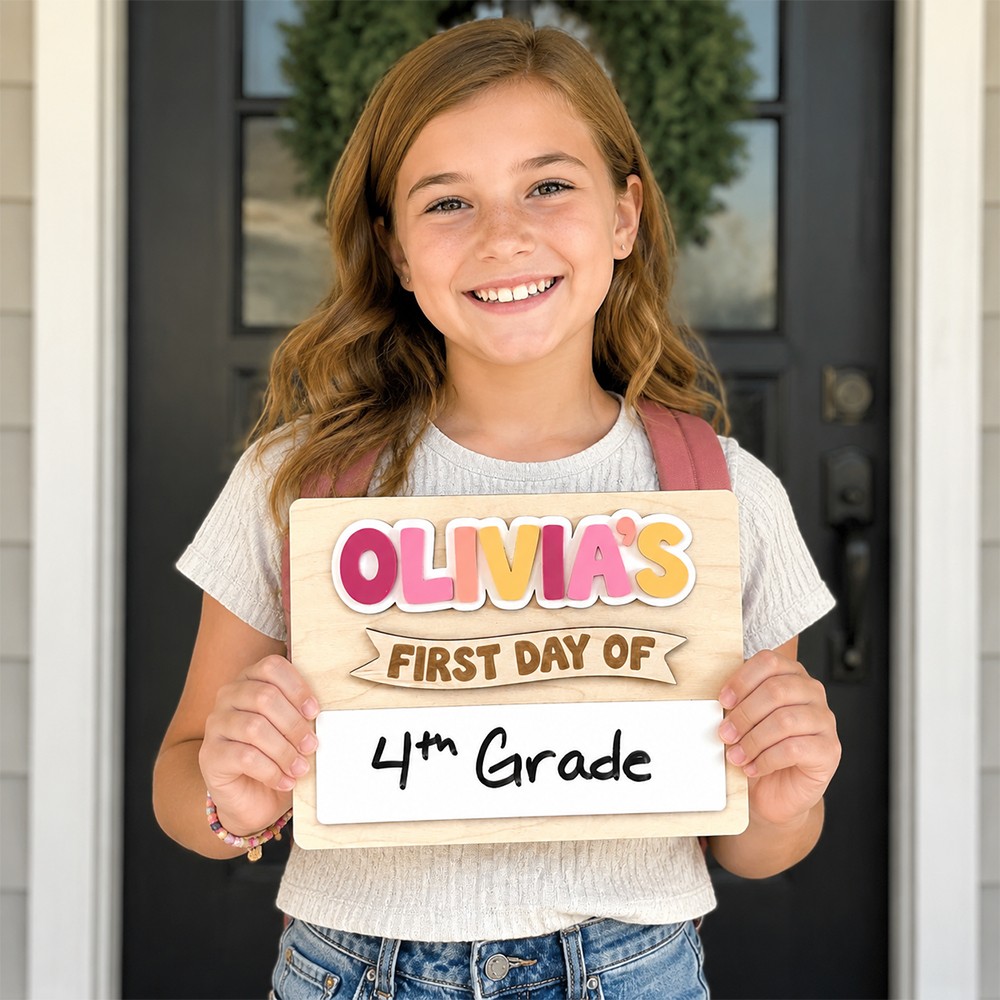 Personalized First/Last Day of School Interchangeable Back to School Sign Prop For Kids Gift Ideas