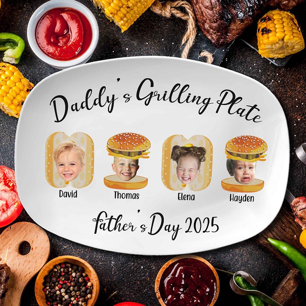 Personalized Daddy's Grilling Plate Father's Day Gift