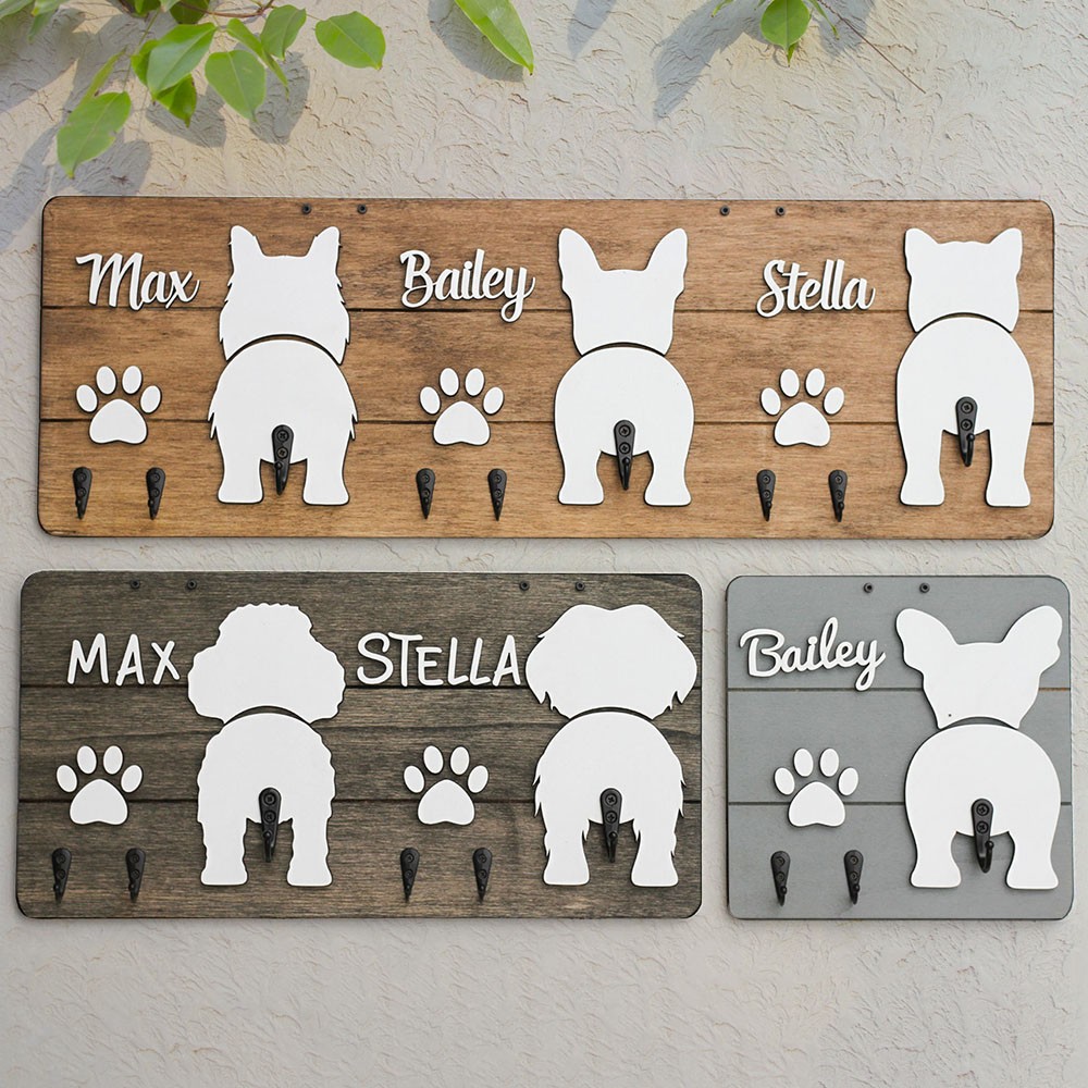 Personalized Dog Leash Holder with Dog Name Gift For Pet Lover