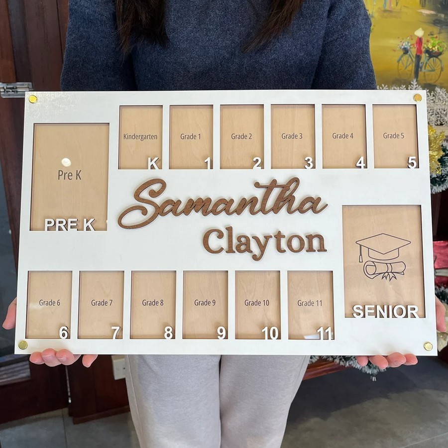 Personalized School Years Photo Frame, Pre K to Graduation, Picture Collage