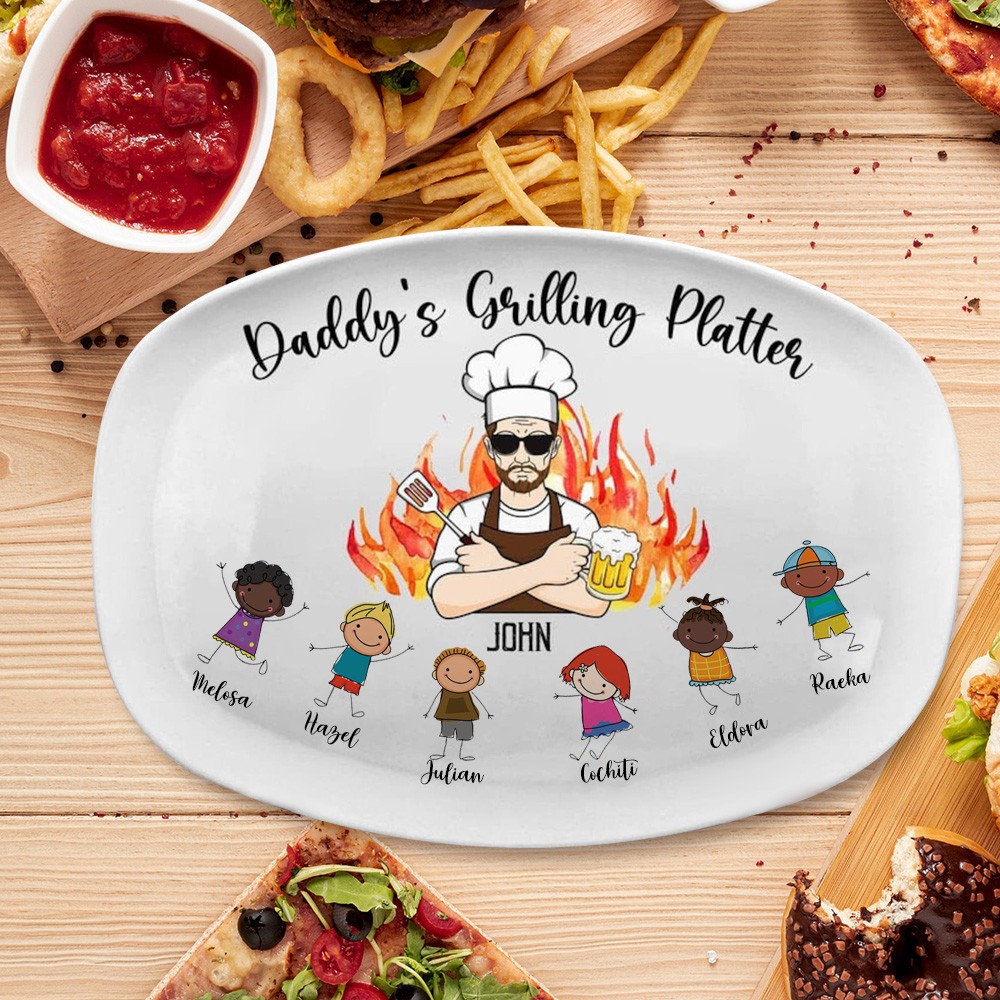 Personalized Daddy's Grilling Plate Father's Day Gift