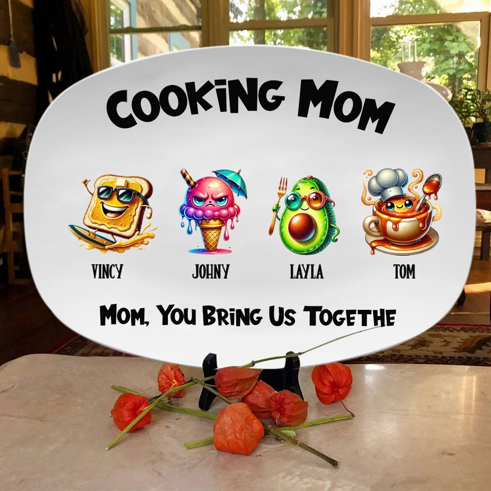 Personalized Cooking Mom Plate Mother's Day Gift
