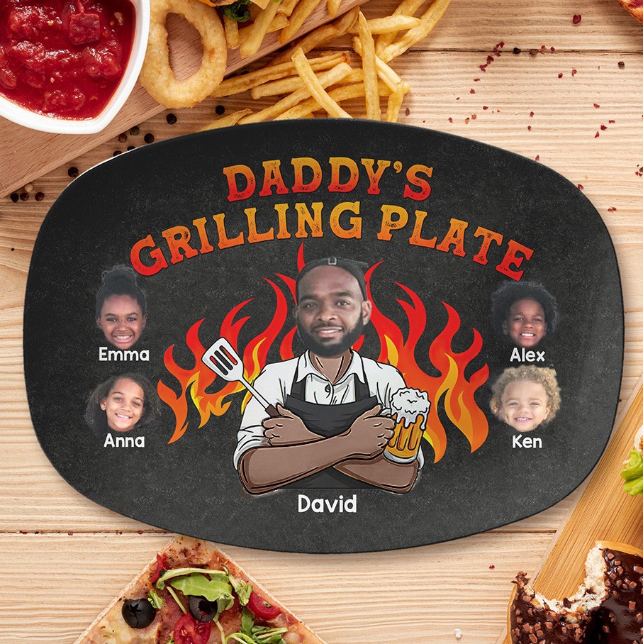 Personalized Daddy's Grilling Plate Father's Day Gift