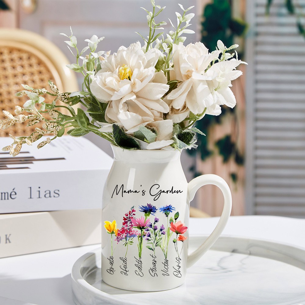 Personalized Grandma's Garden Flower Vase Mother's Day Gift