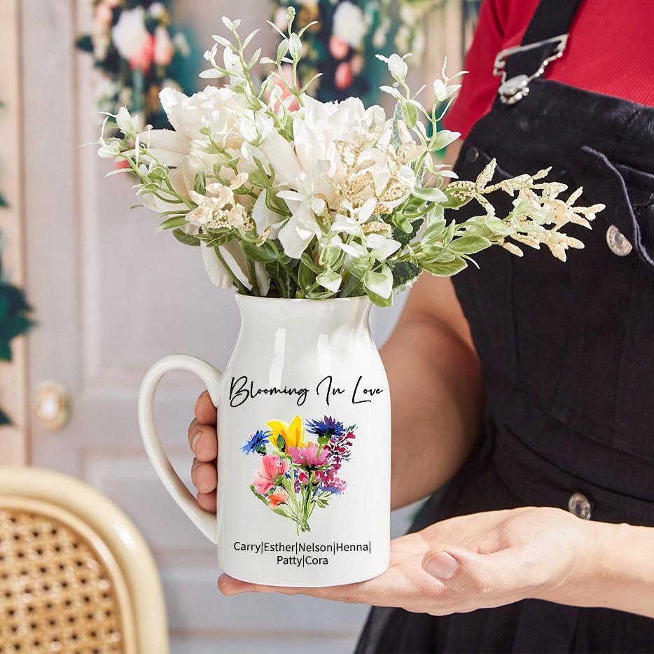 Personalized Grandma's Garden Flower Vase Mother's Day Gift