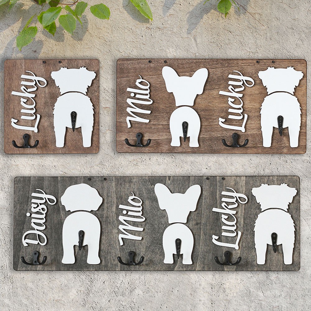 Personalized Dog Leash Holder with Dog Name Gift For Pet Lover