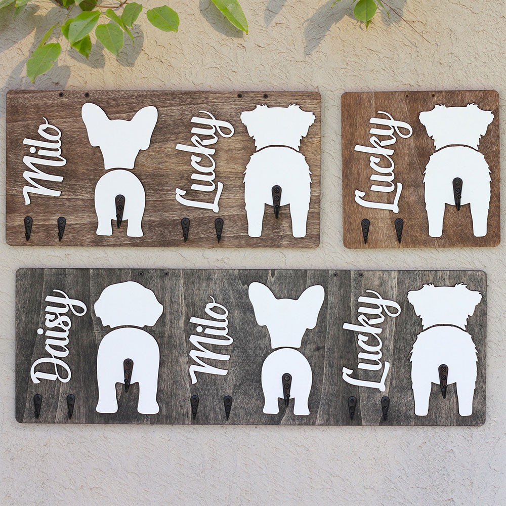 Personalized Dog Leash Holder with Dog Name Gift For Pet Lover