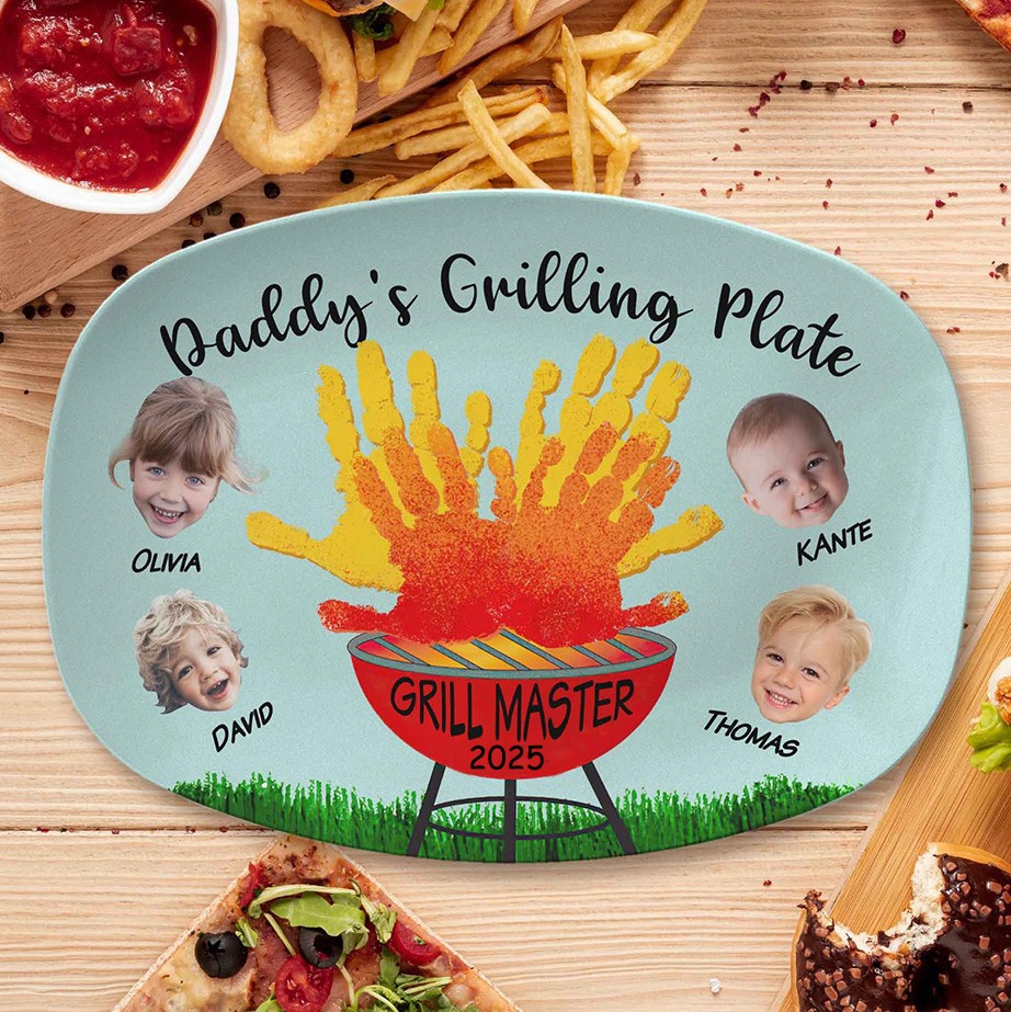 Personalized Daddy's Grilling Plate Father's Day Gift