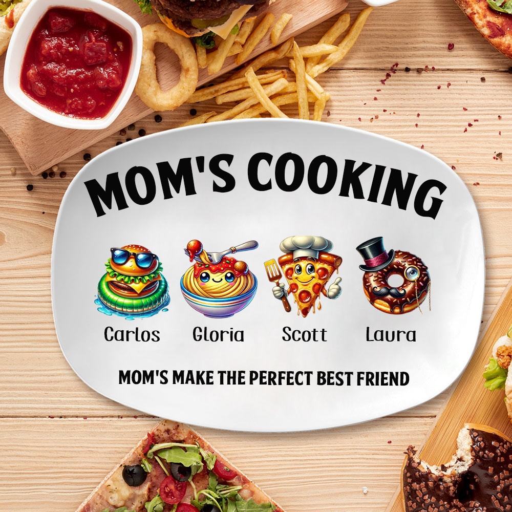 Personalized Cooking Mom Plate Mother's Day Gift