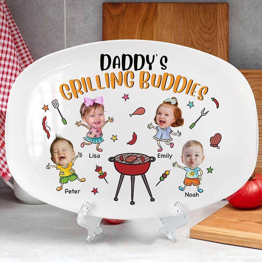 Personalized Daddy's Grilling Plate Father's Day Gift