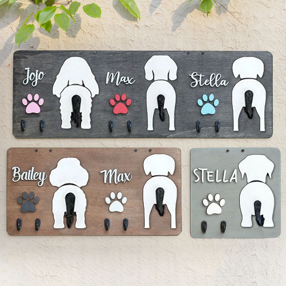 Personalized Dog Leash Holder with Dog Name Gift For Pet Lover
