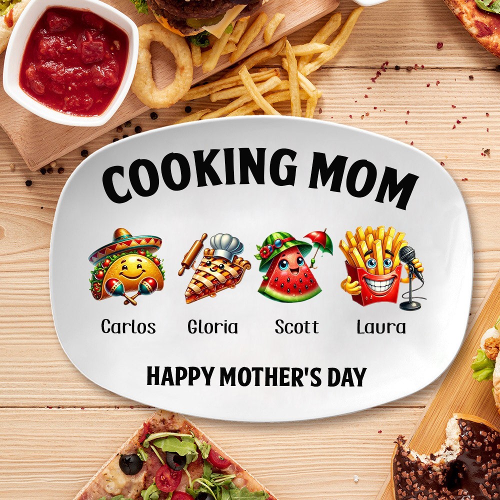 Personalized Cooking Mom Plate Mother's Day Gift