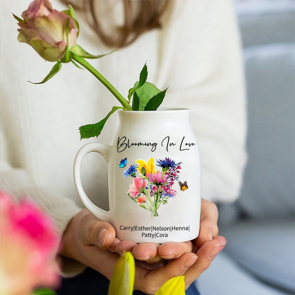 Personalized Grandma's Garden Flower Vase Mother's Day Gift