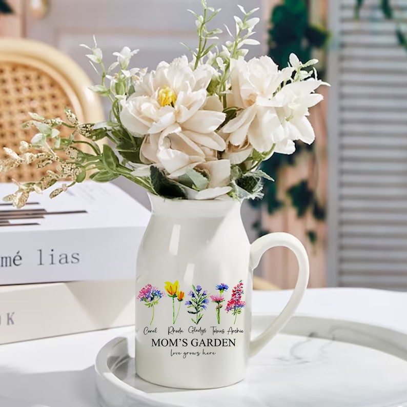 Personalized Grandma's Garden Flower Vase Mother's Day Gift