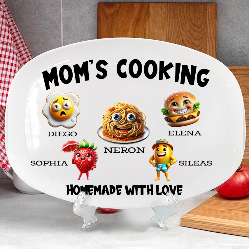 Personalized Cooking Mom Plate Mother's Day Gift