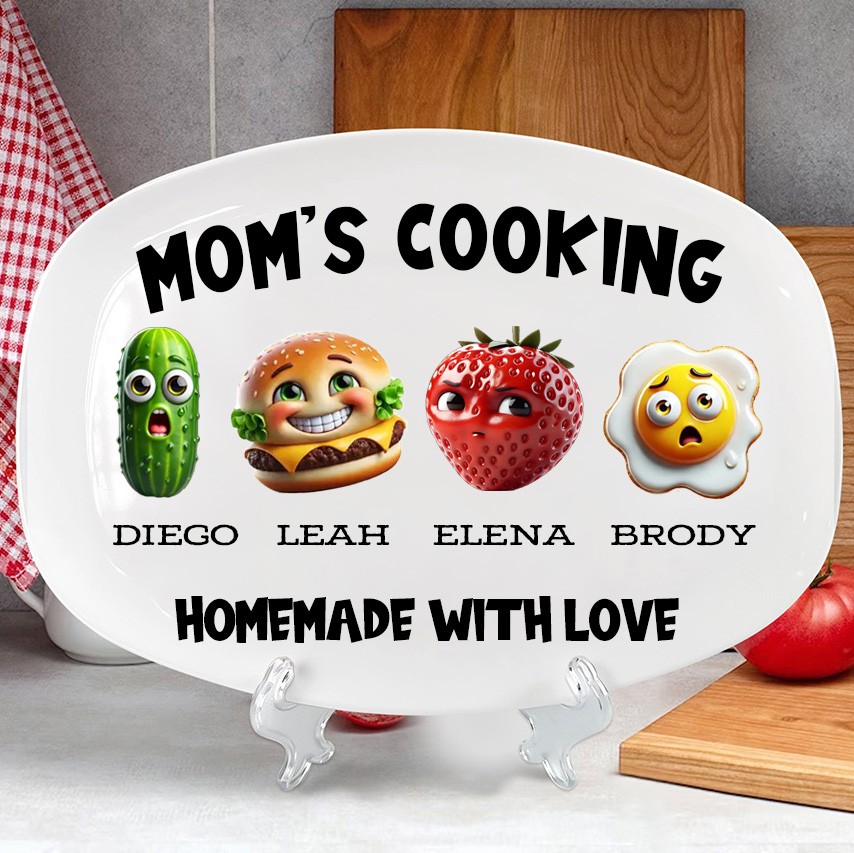 Personalized Cooking Mom Plate Mother's Day Gift