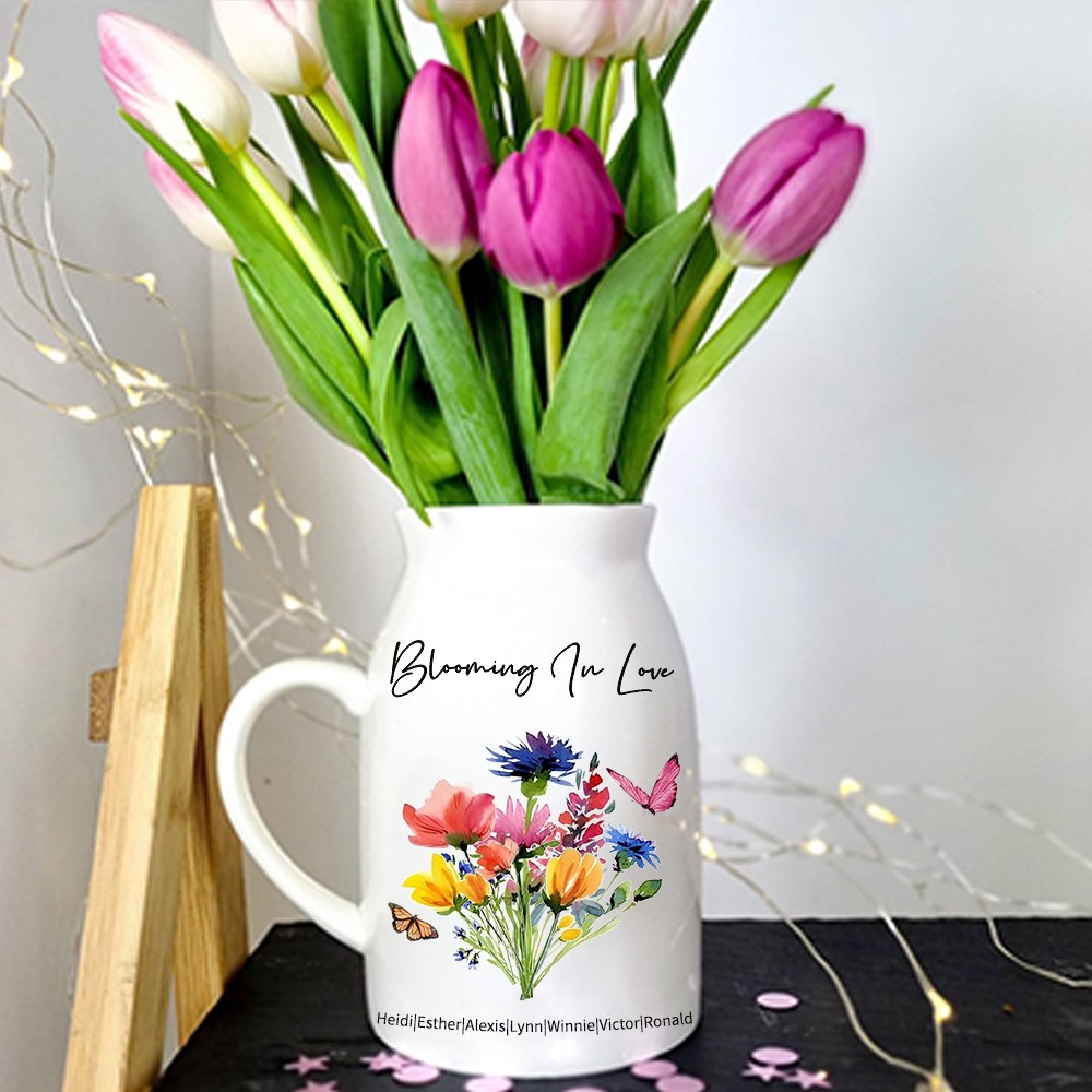 Personalized Grandma's Garden Flower Vase Mother's Day Gift