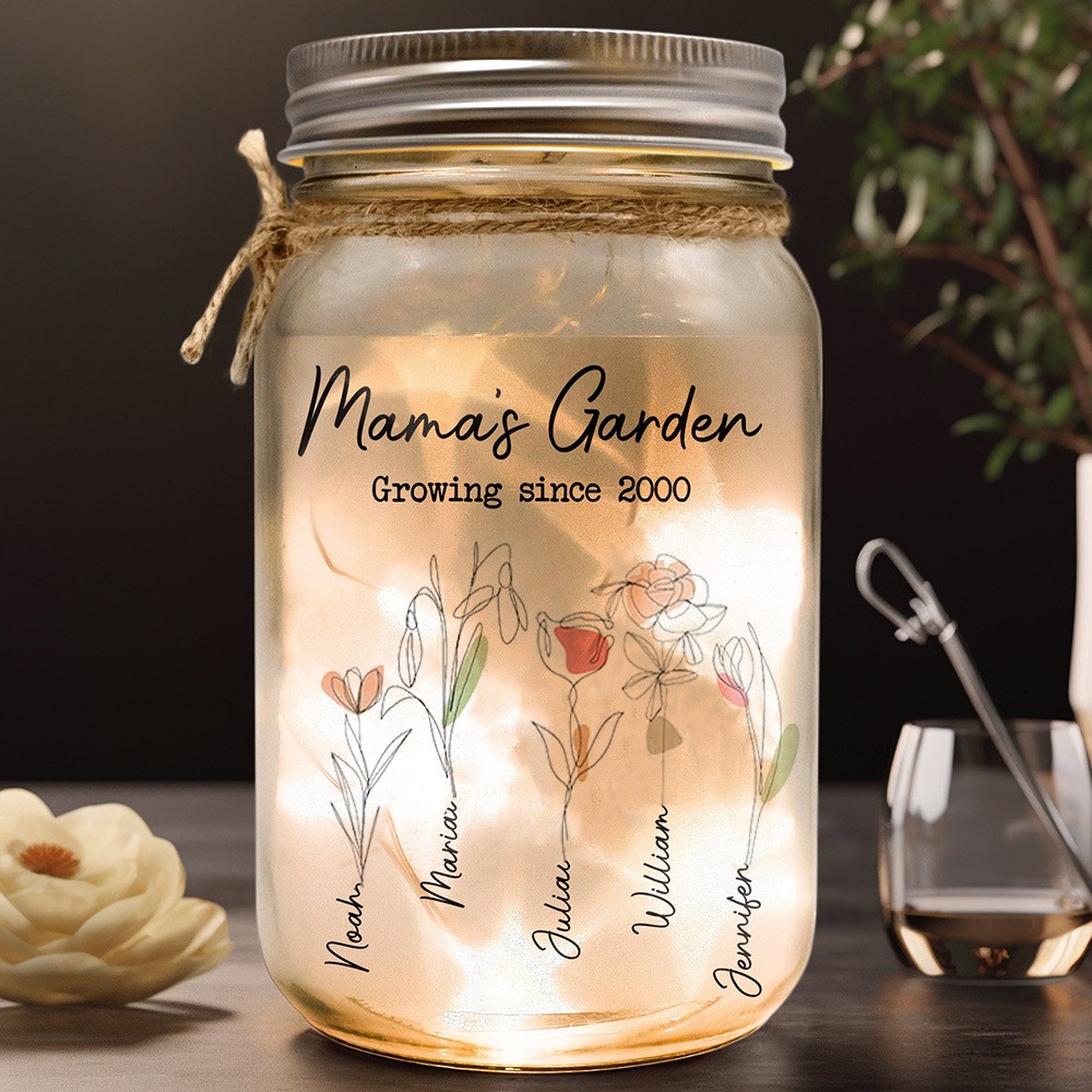 Personalized Mama's Garden Mason Jar Mother's Day Gift