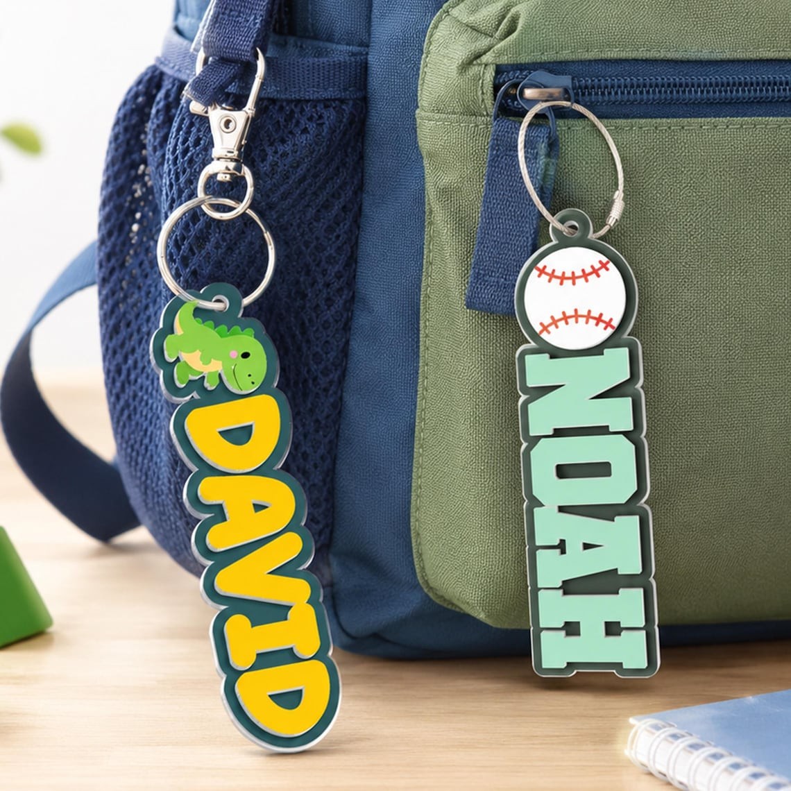 Personalized 3D Name Tag for Kids, Acrylic Backpack Tag, Layered Name Label for Daycare Bags, Lunch Boxes & School Backpacks