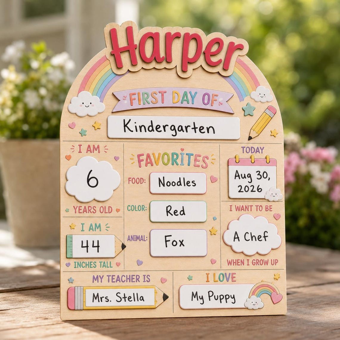 Personalized First/Last Day of School Interchangeable Back to School Sign Prop For Kids Gift Ideas