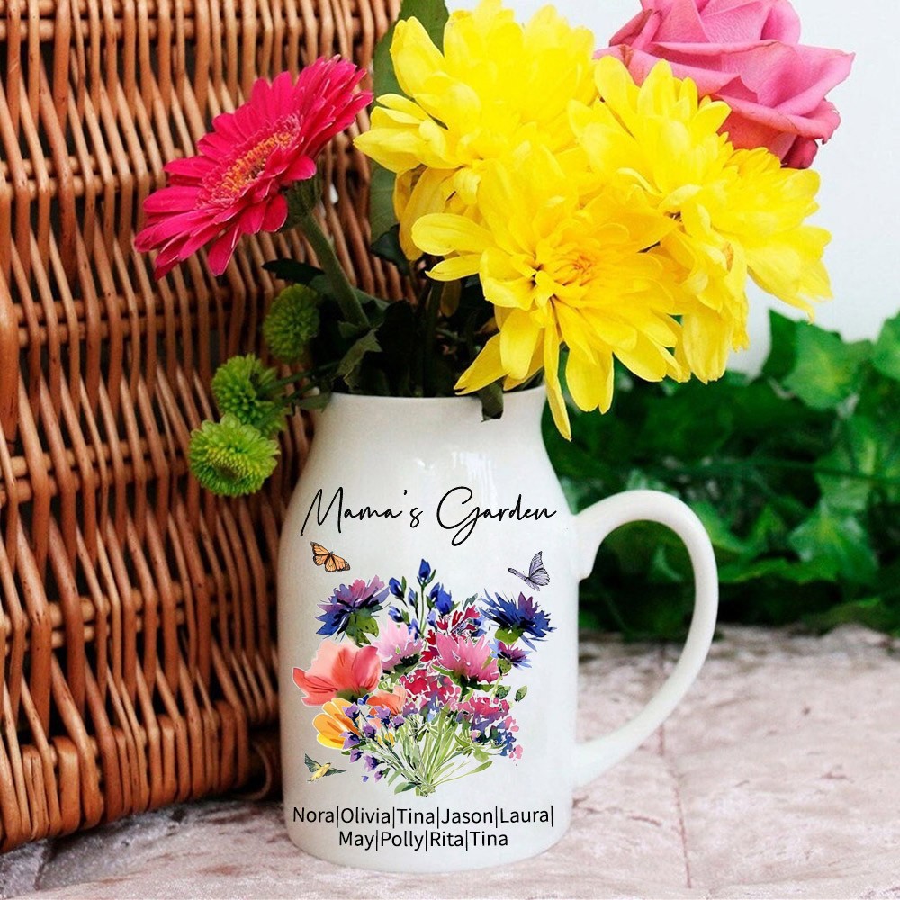 Personalized Grandma's Garden Flower Vase Mother's Day Gift