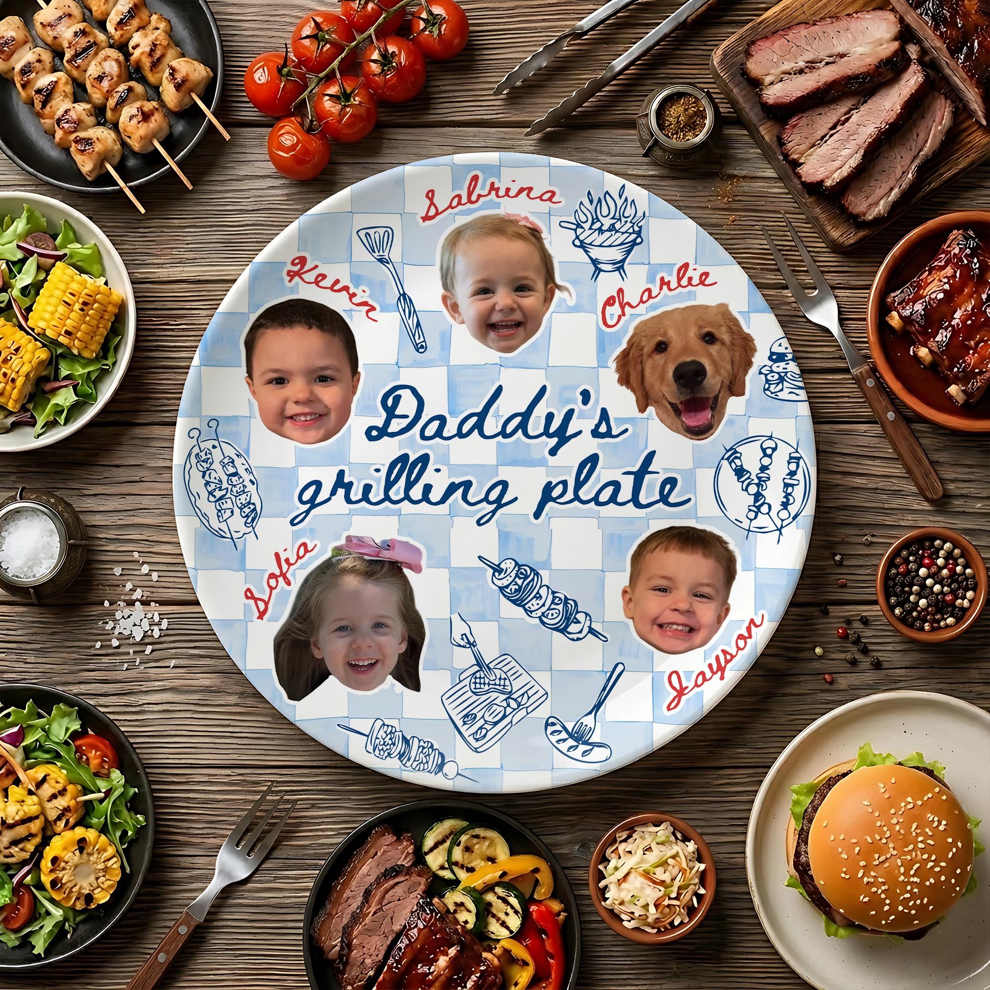 Personalized Daddy's Grilling Plate Father's Day Gift