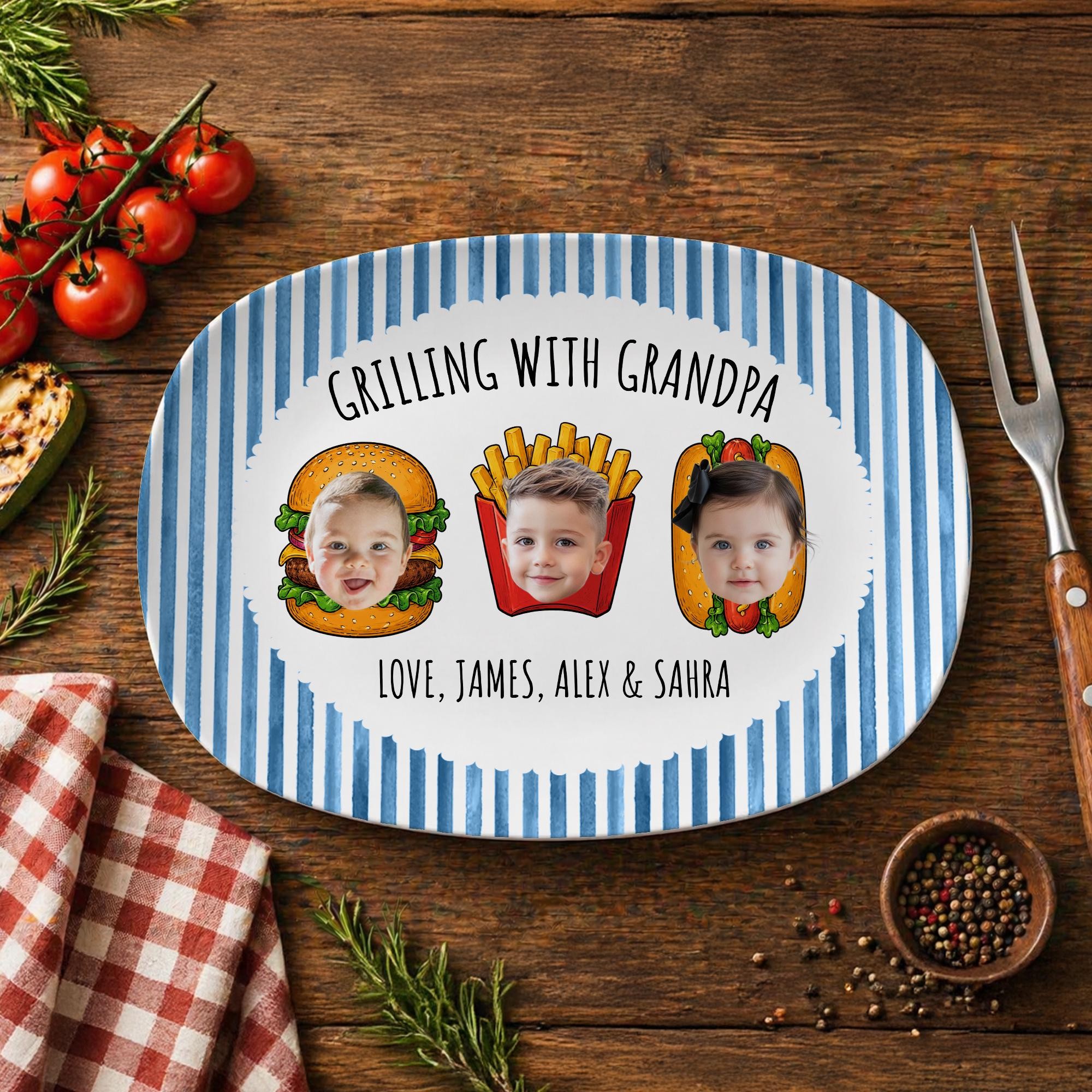 Personalized Daddy's Grilling Plate Father's Day Gift