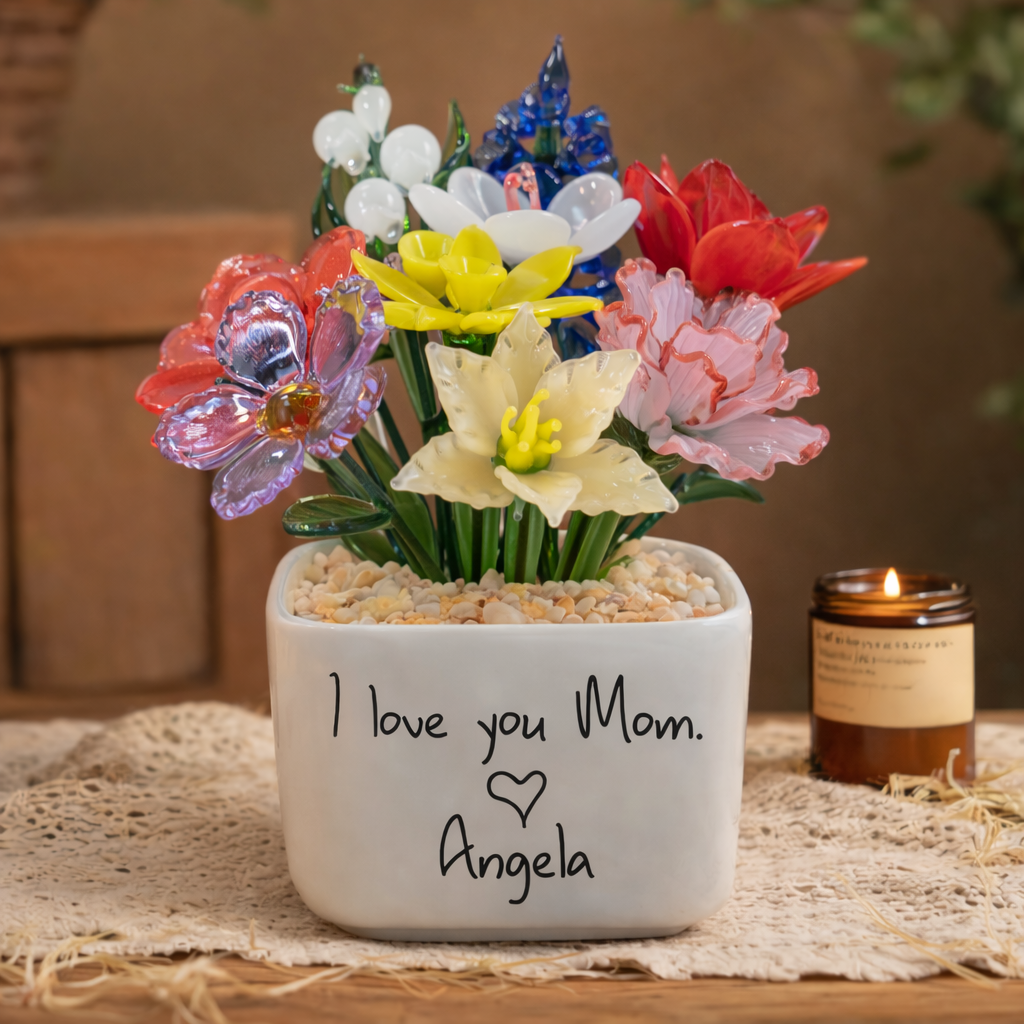 Custom Glass Birth Month Flower Keepsake Gifts For Mother's Day Gift Ideas