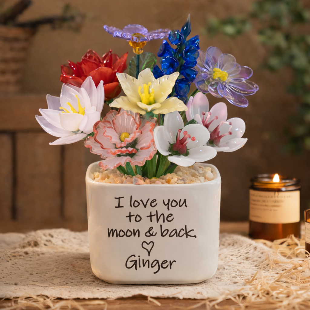 Custom Glass Birth Month Flower Keepsake Gifts For Mother's Day Gift Ideas