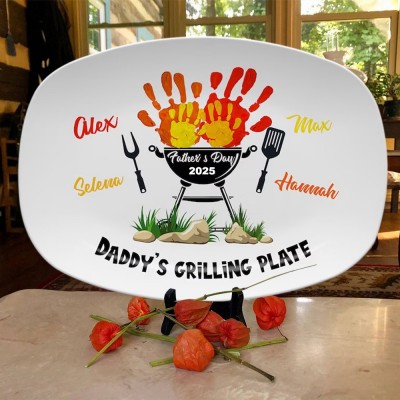 Personalized Daddy's Grilling Plate Father's Day Gift