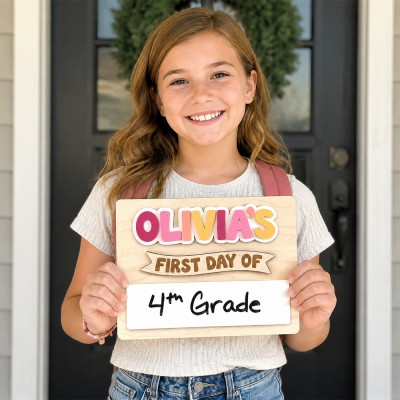 Personalized First/Last Day of School Interchangeable Back to School Sign Prop For Kids Gift Ideas