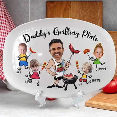 Personalized Daddy's Grilling Plate Father's Day Gift