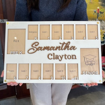 Personalized School Years Photo Frame, Pre K to Graduation, Picture Collage