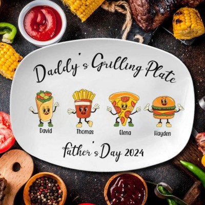 Personalized Daddy's Grilling Plate Father's Day Gift