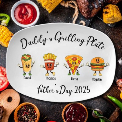 Personalized Daddy's Grilling Plate Father's Day Gift