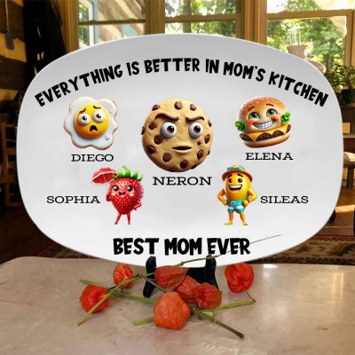 Personalized Cooking Mom Plate Mother's Day Gift