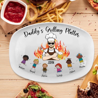 Personalized Daddy's Grilling Plate Father's Day Gift