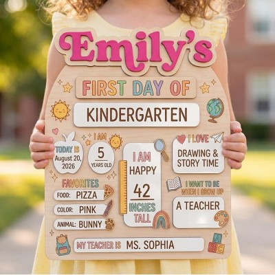 Personalized First/Last Day of School Interchangeable Back to School Sign Prop For Kids Gift Ideas