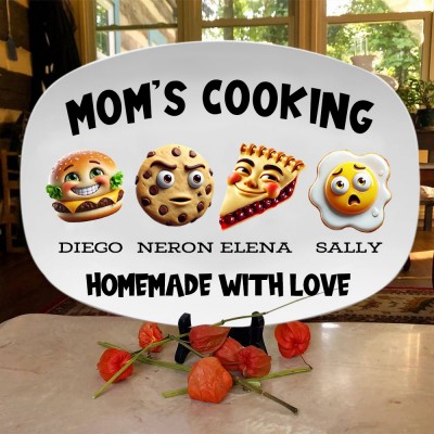 Personalized Cooking Mom Plate Mother's Day Gift