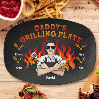 Personalized Daddy's Grilling Plate Father's Day Gift
