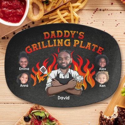 Personalized Daddy's Grilling Plate Father's Day Gift