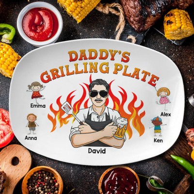 Personalized Daddy's Grilling Plate Father's Day Gift