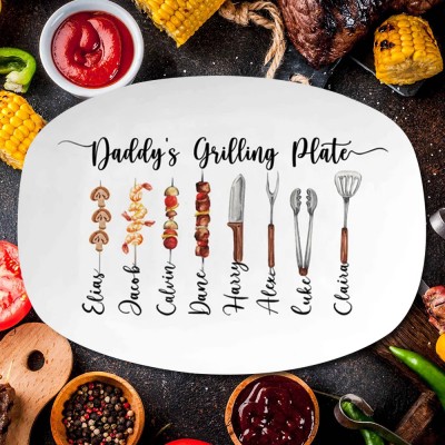 Personalized Daddy's Grilling Plate Father's Day Gift