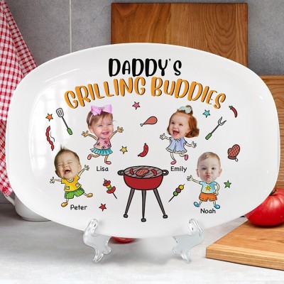 Personalized Daddy's Grilling Plate Father's Day Gift