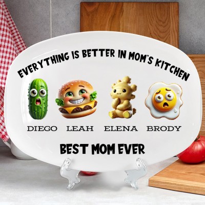 Personalized Cooking Mom Plate Mother's Day Gift