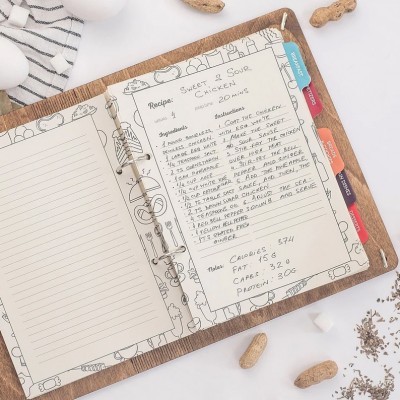[Series 2]Personalized Recipe Book Wooden Binder Mom Birthday Gifts Christmas Gifts