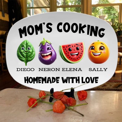 Personalized Cooking Mom Plate Mother's Day Gift