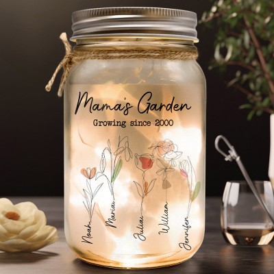 Personalized Mama's Garden Mason Jar Mother's Day Gift