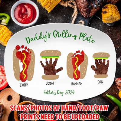 Personalized Daddy's Grilling Plate Father's Day Gift